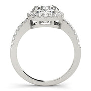 Vintage-Inspired Halo Round Diamond Engagement Ring in 10K/14K gold and platinum with certified lab-grown or natural diamonds