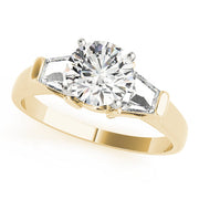 Classic Round Diamond Three Stone Ring in 10K/14K gold and platinum with certified lab-grown or natural diamonds