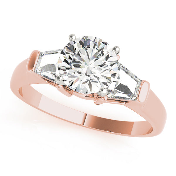 Classic Round Diamond Three Stone Ring in 10K/14K gold and platinum with certified lab-grown or natural diamonds