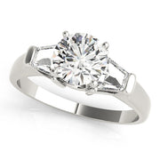 Classic Round Diamond Three Stone Ring in 10K/14K gold and platinum with certified lab-grown or natural diamonds