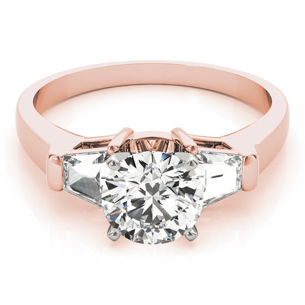 Classic Round Diamond Three Stone Ring in 10K/14K gold and platinum with certified lab-grown or natural diamonds