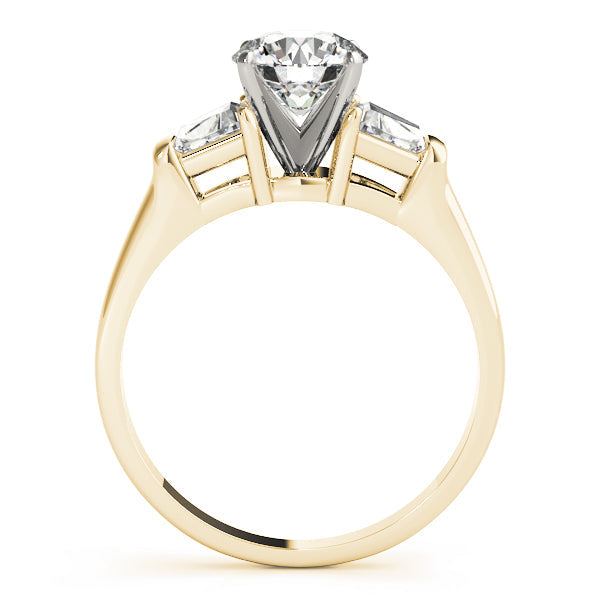 Classic Round Diamond Three Stone Ring in 10K/14K gold and platinum with certified lab-grown or natural diamonds
