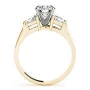 Classic Round Diamond Three Stone Ring in 10K/14K gold and platinum with certified lab-grown or natural diamonds