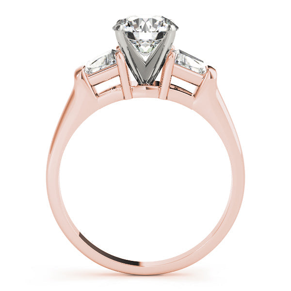 Classic Round Diamond Three Stone Ring in 10K/14K gold and platinum with certified lab-grown or natural diamonds