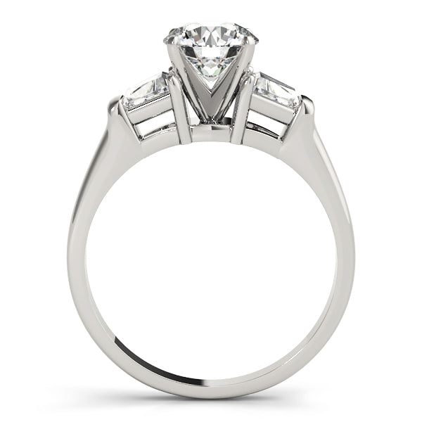 Classic Round Diamond Three Stone Ring in 10K/14K gold and platinum with certified lab-grown or natural diamonds