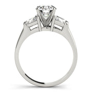 Classic Round Diamond Three Stone Ring in 10K/14K gold and platinum with certified lab-grown or natural diamonds