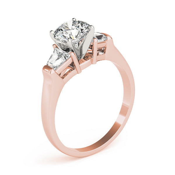 Classic Round Diamond Three Stone Ring in 10K/14K gold and platinum with certified lab-grown or natural diamonds