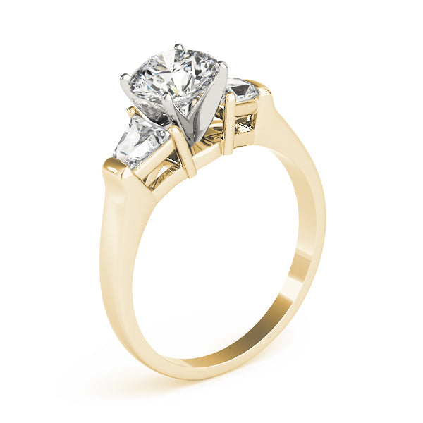 Classic Round Diamond Three Stone Ring in 10K/14K gold and platinum with certified lab-grown or natural diamonds