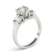 Classic Round Diamond Three Stone Ring in 10K/14K gold and platinum with certified lab-grown or natural diamonds