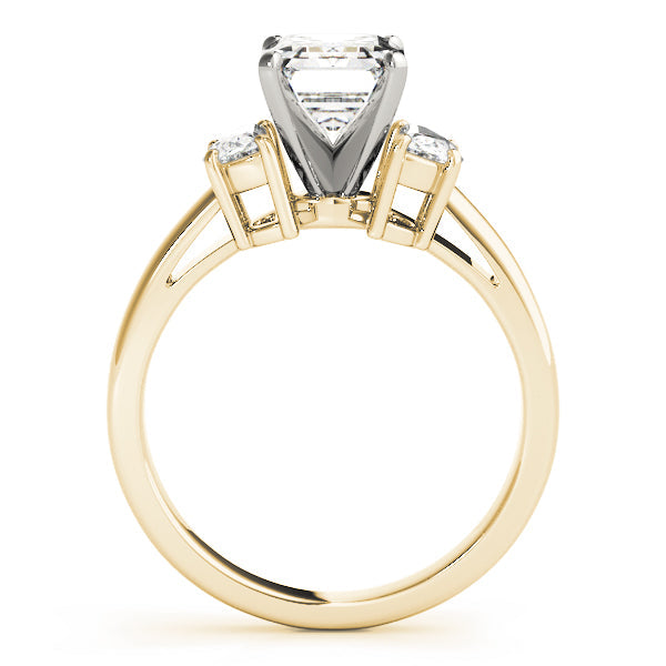 0.50-5.00ct Emerald Diamond Trilogy Ring in 10K/14K gold and platinum with certified lab-grown or natural diamonds