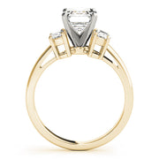 0.50-5.00ct Emerald Diamond Trilogy Ring in 10K/14K gold and platinum with certified lab-grown or natural diamonds