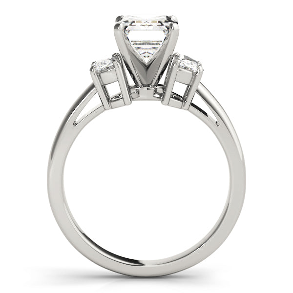 0.50-5.00ct Emerald Diamond Trilogy Ring in 10K/14K gold and platinum with certified lab-grown or natural diamonds
