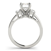 0.50-5.00ct Emerald Diamond Trilogy Ring in 10K/14K gold and platinum with certified lab-grown or natural diamonds