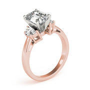 0.50-5.00ct Emerald Diamond Trilogy Ring in 10K/14K gold and platinum with certified lab-grown or natural diamonds