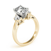 0.50-5.00ct Emerald Diamond Trilogy Ring in 10K/14K gold and platinum with certified lab-grown or natural diamonds