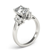 0.50-5.00ct Emerald Diamond Trilogy Ring in 10K/14K gold and platinum with certified lab-grown or natural diamonds