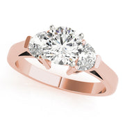 0.50-5.00ct Round Diamond Trapezoid Trilogy Ring in 10K/14K gold and platinum with certified lab-grown or natural diamonds