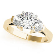 0.50-5.00ct Round Diamond Trapezoid Trilogy Ring in 10K/14K gold and platinum with certified lab-grown or natural diamonds