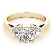 0.50-5.00ct Round Diamond Trapezoid Trilogy Ring in 10K/14K gold and platinum with certified lab-grown or natural diamonds