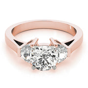 0.50-5.00ct Round Diamond Trapezoid Trilogy Ring in 10K/14K gold and platinum with certified lab-grown or natural diamonds