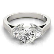 0.50-5.00ct Round Diamond Trapezoid Trilogy Ring in 10K/14K gold and platinum with certified lab-grown or natural diamonds