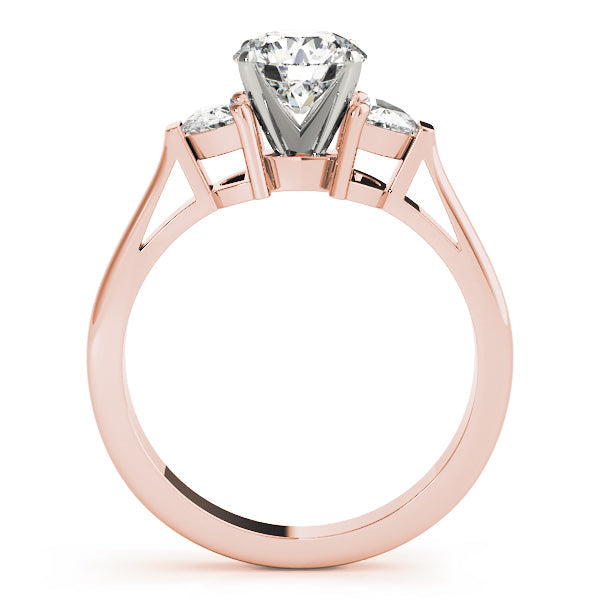 0.50-5.00ct Round Diamond Trapezoid Trilogy Ring in 10K/14K gold and platinum with certified lab-grown or natural diamonds