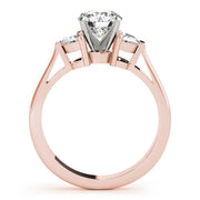 0.50-5.00ct Round Diamond Trapezoid Trilogy Ring in 10K/14K gold and platinum with certified lab-grown or natural diamonds