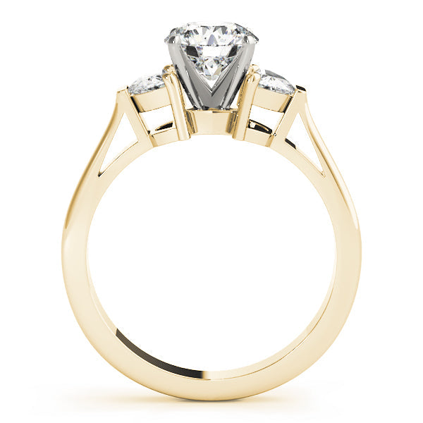 0.50-5.00ct Round Diamond Trapezoid Trilogy Ring in 10K/14K gold and platinum with certified lab-grown or natural diamonds