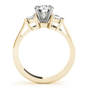 0.50-5.00ct Round Diamond Trapezoid Trilogy Ring in 10K/14K gold and platinum with certified lab-grown or natural diamonds