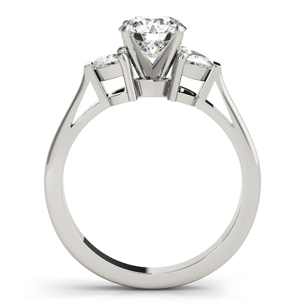 0.50-5.00ct Round Diamond Trapezoid Trilogy Ring in 10K/14K gold and platinum with certified lab-grown or natural diamonds