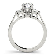 0.50-5.00ct Round Diamond Trapezoid Trilogy Ring in 10K/14K gold and platinum with certified lab-grown or natural diamonds