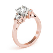 0.50-5.00ct Round Diamond Trapezoid Trilogy Ring in 10K/14K gold and platinum with certified lab-grown or natural diamonds