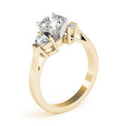 0.50-5.00ct Round Diamond Trapezoid Trilogy Ring in 10K/14K gold and platinum with certified lab-grown or natural diamonds