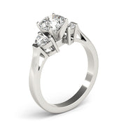 0.50-5.00ct Round Diamond Trapezoid Trilogy Ring in 10K/14K gold and platinum with certified lab-grown or natural diamonds