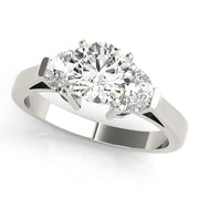0.50-5.00ct Round Diamond Trapezoid Trilogy Ring in 10K/14K gold and platinum with certified lab-grown or natural diamonds