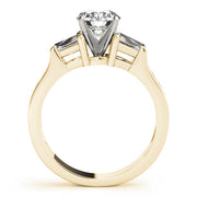 Artisan Fancy Shape Baguette Remounts Round Diamond Engagement Ring in 10K/14K gold and platinum with certified lab-grown or natural diamonds