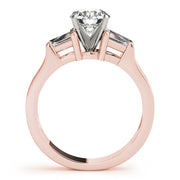 Artisan Fancy Shape Baguette Remounts Round Diamond Engagement Ring in 10K/14K gold and platinum with certified lab-grown or natural diamonds