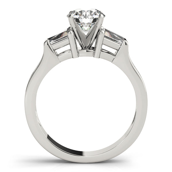 Artisan Fancy Shape Baguette Remounts Round Diamond Engagement Ring in 10K/14K gold and platinum with certified lab-grown or natural diamonds