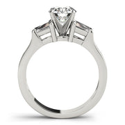 Artisan Fancy Shape Baguette Remounts Round Diamond Engagement Ring in 10K/14K gold and platinum with certified lab-grown or natural diamonds