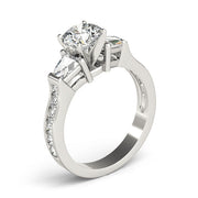Artisan Fancy Shape Baguette Remounts Round Diamond Engagement Ring in 10K/14K gold and platinum with certified lab-grown or natural diamonds