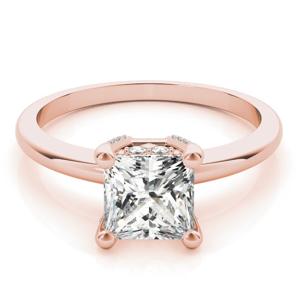 Romantic Solitaires Princess Diamond Engagement Ring in 10K/14K gold and platinum with certified lab-grown or natural diamonds