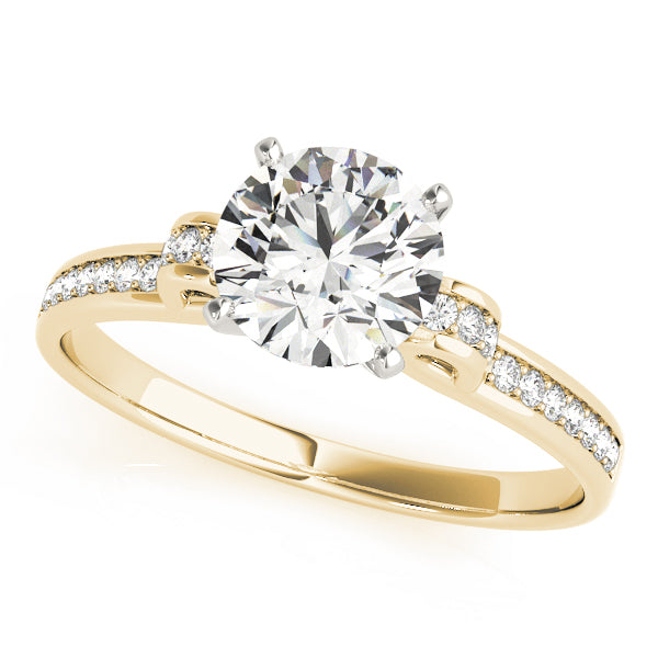 Statement Prong-Set Round Diamond Engagement Ring in 10K/14K gold and platinum with certified lab-grown or natural diamonds
