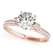 Statement Prong-Set Round Diamond Engagement Ring in 10K/14K gold and platinum with certified lab-grown or natural diamonds