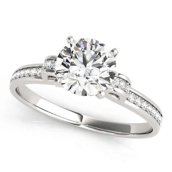 Statement Prong-Set Round Diamond Engagement Ring in 10K/14K gold and platinum with certified lab-grown or natural diamonds