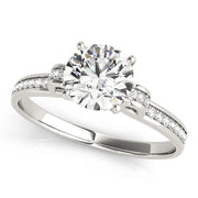 Statement Prong-Set Round Diamond Engagement Ring in 10K/14K gold and platinum with certified lab-grown or natural diamonds