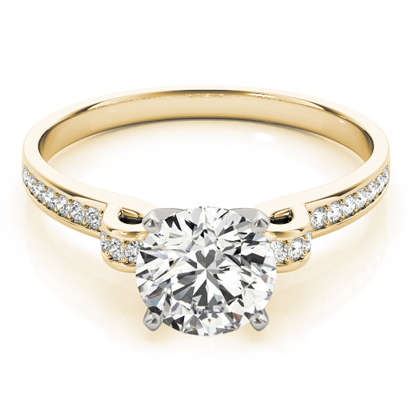 Statement Prong-Set Round Diamond Engagement Ring in 10K/14K gold and platinum with certified lab-grown or natural diamonds