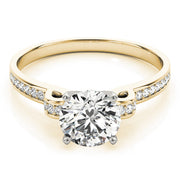Statement Prong-Set Round Diamond Engagement Ring in 10K/14K gold and platinum with certified lab-grown or natural diamonds