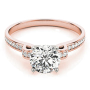 Statement Prong-Set Round Diamond Engagement Ring in 10K/14K gold and platinum with certified lab-grown or natural diamonds