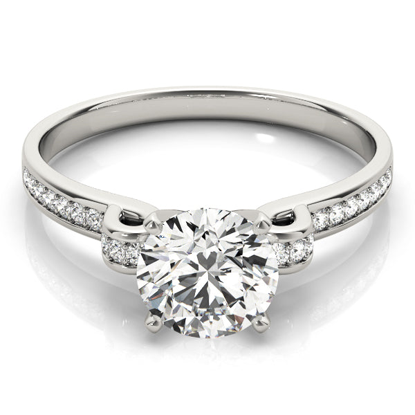 Statement Prong-Set Round Diamond Engagement Ring in 10K/14K gold and platinum with certified lab-grown or natural diamonds