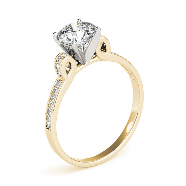 Statement Prong-Set Round Diamond Engagement Ring in 10K/14K gold and platinum with certified lab-grown or natural diamonds